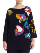 Marina Rinaldi, Plus Size Floral Knit Sweater