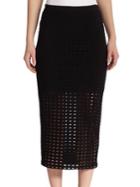 T By Alexander Wang Perforated Overlay Pencil Skirt