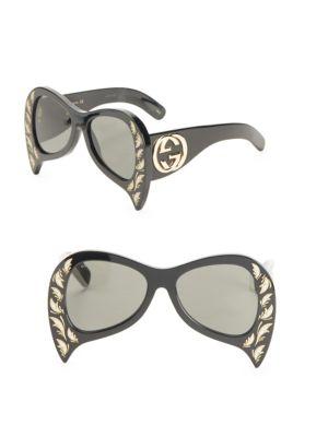 Gucci 55mm Oversize Bat Sunglasses