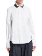 Brunello Cucinelli Double Collar Cotton Poplin Shirt