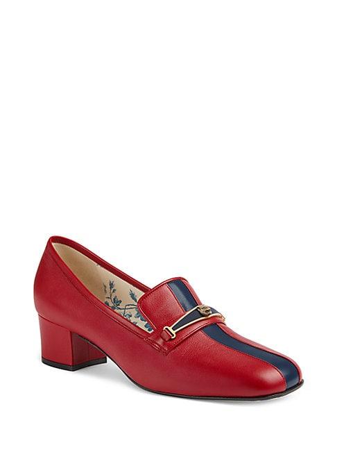 Gucci Leather Pumps With Stripe