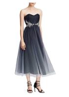 Marchesa Notte Strapless Ombre Tulle Gown