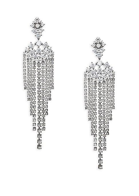 Adriana Orsini Leia Crystal & Rhodium-plated Chandelier Drop Earrings