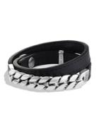 David Yurman Chain Double-wrap Leather Bracelet