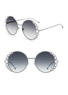Fendi 58mm Oversized Round Swarovski Crystal Sunglasses