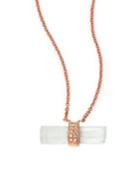Jacquie Aiche Aquamarine, Diamond & 14k Rose Gold Aura Bar Pendant Necklace