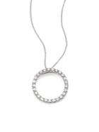 Roberto Coin Tiny Treasures Diamond & 18k White Gold Circle Pendant Necklace