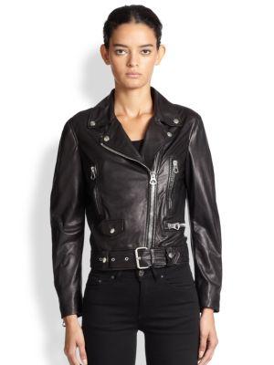 Acne Studios Mock Light Leather Moto Jacket