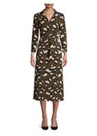 Boss Higena Floral Belted Midi Dress