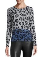 Saks Fifth Avenue Collection Cashmere Two-tone Leopard-print Sweater