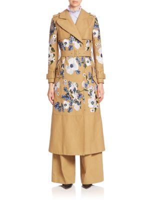 Erdem Susan Embroidered Trench Coat