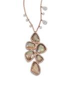 Meira T Labradorite, Diamond & 14k Rose Gold Pendant Necklace