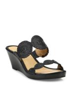 Jack Rogers Shelby Whipstitch Leather Wedge Sandals