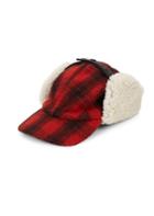 Crown Cap Plaid & Shearling Fur Trapper Hat