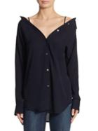 Theory Tamalee Classic Silk Button-up Shirt