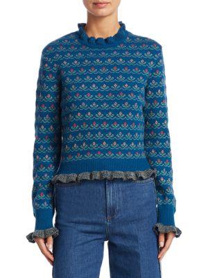 Redvalentino Floral Jacquard Wool Sweater