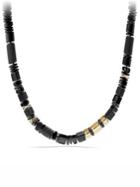 David Yurman Nevelson Bead Necklace With Black Onyx In 18k Gold