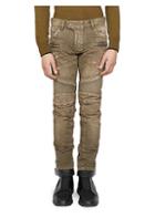 Balmain Destroyed Moto Skinny Jeans