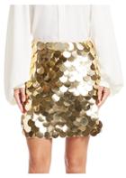 Sara Battaglia Metallic Pailette Mini A-line Skirt