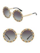 Dolce & Gabbana 51mm Crystal-trim Round Sunglasses