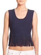 Bcbgmaxazria Jaleigh Fringe Cropped Top