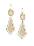 Stephanie Kantis Ego Two-tone Brushed Gold & Mother-of-pearl Earrings