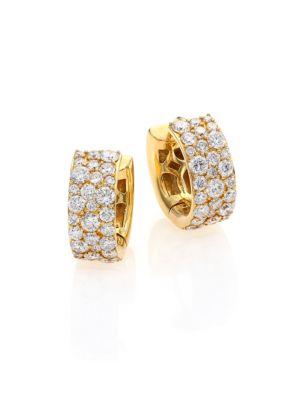 Ippolita Glamazon Stardust Diamond & 18k Yellow Gold Huggie Hoop Earrings/0.55