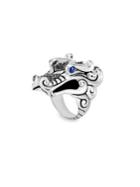 John Hardy Legends Naga Black & Blue Sapphire Ring