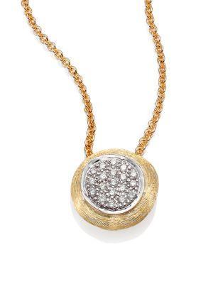 Marco Bicego Delicati Diamond, 18k Yellow & White Gold Pendant Necklace
