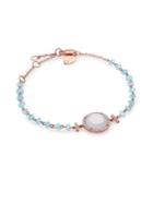 Meira T Chalcedony, Mother-of-pearl, Blue Topaz, Diamond & 14k Rose Gold Beaded Bracelet