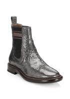 Brunello Cucinelli Broken Glass Leather Chelsea Boots