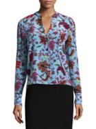 Diane Von Furstenberg Silk Floral-print Shirt