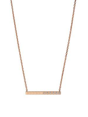 Chopard Ice Cube Diamond & 18k Rose Gold Pendant Necklace