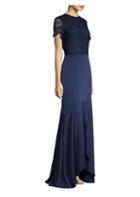Shoshanna Lovat High-low Colorblock Gown