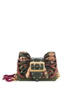 Burberry Snakeskin, Ostrich & Check Ruffle Buckle Chain Shoulder Bag