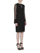 Givenchy Chiffon-sleeve Silk Crepe De Chine Dress