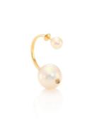 Delfina Delettrez Roll In Stones 6mm-13mm Pearl, Diamond & 18k Yellow Gold Hook Back Single Earring