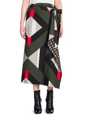 Fendi Double-face Wool & Silk Wrap Skirt