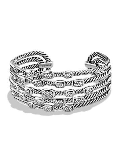 David Yurman Confetti Wide Cuff Bracelet With Diamonds