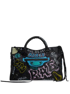 Balenciaga Medium Graffiti Classic City Shoulder Bag