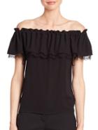 Michael Kors Collection Off-the-shoulder Silk Blouse