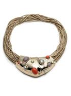 Alexis Bittar 10k Gold Stone Bib Necklace