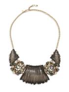 Alexis Bittar Lucite Stone Cluster Bib Necklace