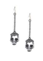 Alexis Bittar Vanitas Crystal Encrusted Skull Drop Earrings