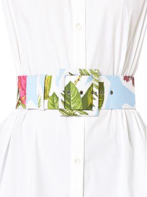 Carolina Herrera Floral-print Buckled Belt
