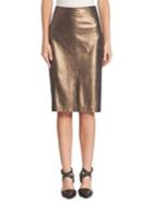 Brunello Cucinelli Metallic Leather Skirt