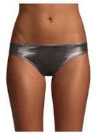 Norma Kamali Side Stripe Metallic Bikini Bottoms