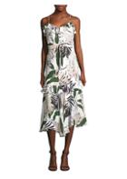 Milly Silk Sleeveless Tropical Print Dress