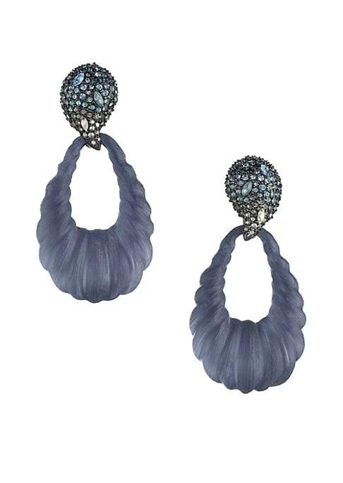 Alexis Bittar Frosted Crystal Ombre Paisley Rope Teardrop Earrings
