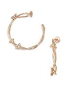 Piaget Rose Diamond & 18k Rose Gold Hoop Earrings/1.6